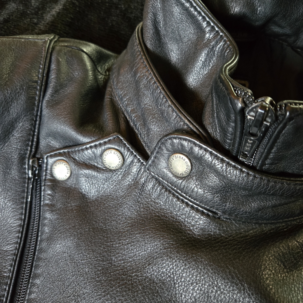 Men's Black Leather Jacket - Picture 10 of 15